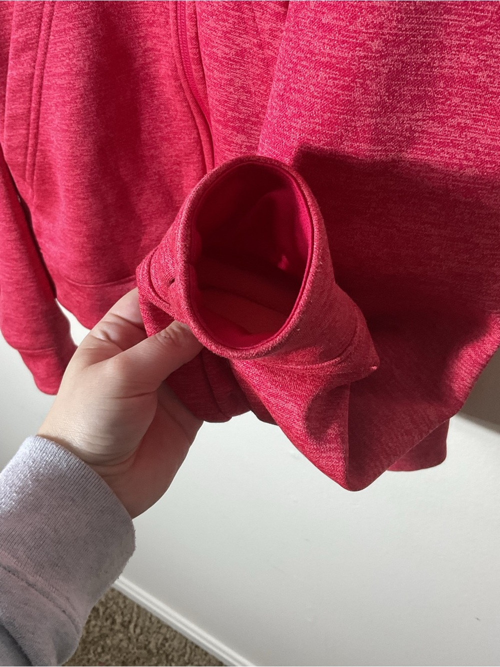 Adidas Women’s Climawarm Team Issue Energy Pink Melange Full Zip Hoodie Sz M - Picture 3 of 7